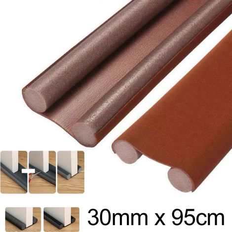 Trade Shop - PARASPIFFER FÜR PORTE 95 CM DOPPIA GUARNIZIONE ANTIRUMORE MARRONE -
