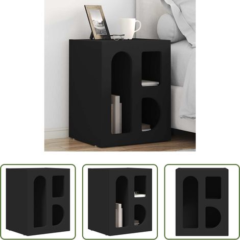 vidaXL Étagères - Table de chevet Noir 40 x 35 x 50 cm Bois d'ingénierie (1/5)