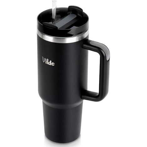 Tazza termica in acciaio da 1200 ml con manico e cannuccia 259444 (1/5)