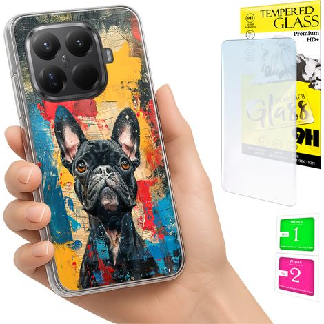 Funda para Xiaomi 15T Pro con foto, cubierta trasera con gráfico de perro + cristal 9H (1/5)