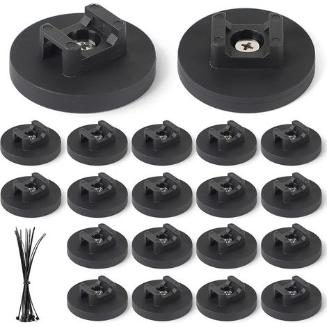 20 magnetische Kabelclips (43 mm) mit 20 Kabelbindern – Wiederverwendbare und wetterfeste Magnethalter für Garage, Büro, Außenbereich und Auto (1/5)