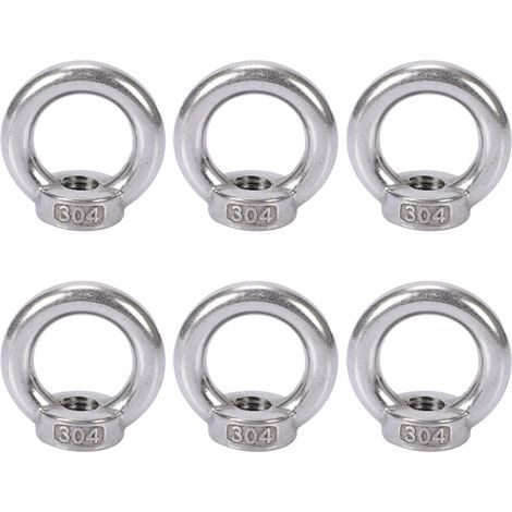 6 Pieces Ecrou a Anneau M8 Acier Inoxydable 304 Ecrous a Oeil Femelle (1/5)