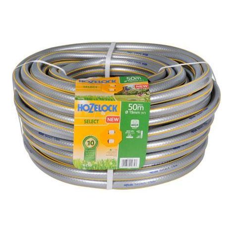 Manguera de jardín Hozelock Select anti UV gris amarillo rayas 3D 19mm 50m HOZELOCK