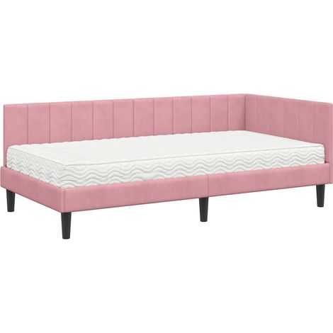 Struttura Letto Angolare con Materasso 2 pz Grigio Velluto vidaXL (1/5)