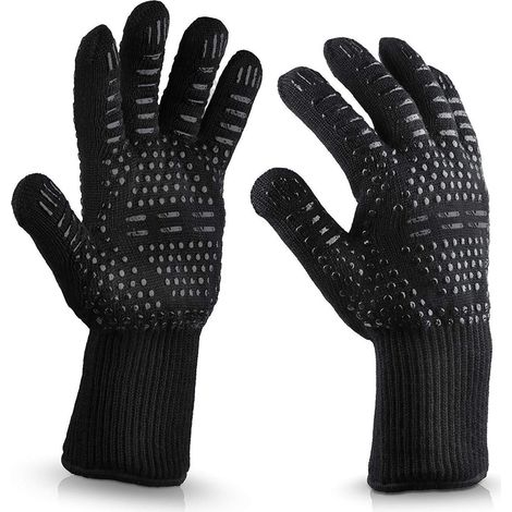 MINKUROW Grillhandschuhe 1 Paar, hitzebeständige Ofenhandschuhe bis 932 °F Universal-Kochhandschuhe für Grill und Ofen, Paar BBQ-Grill-Grillhandschuhe