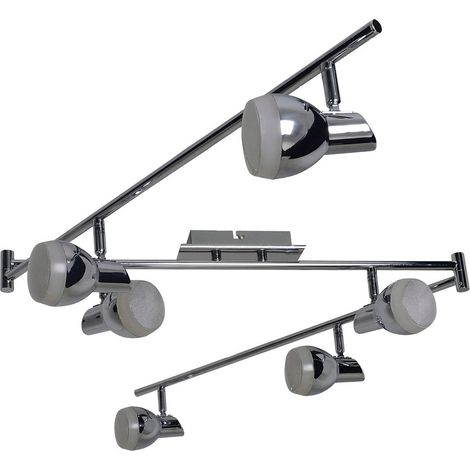 Plafonnier LED Rampe de Spots Métal et Acrylique Blanc Chaud 3000K 3x60 cm - PANGIVO (1/5)