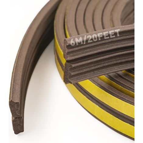 Guarnizione per porte - Striscia di gomma a forma di E per un efficace isolamento di porte e finestre. (1/5)