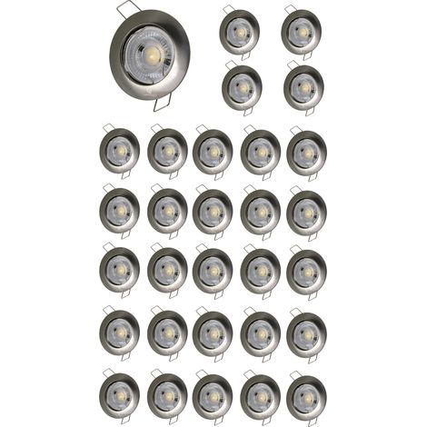 Lampesecoenergie – Lot de 30 spots encastrables LED GU10 7W – Angle de diffusion 38° – Indice de protection IP20 – Installation facile 230V (1/7)