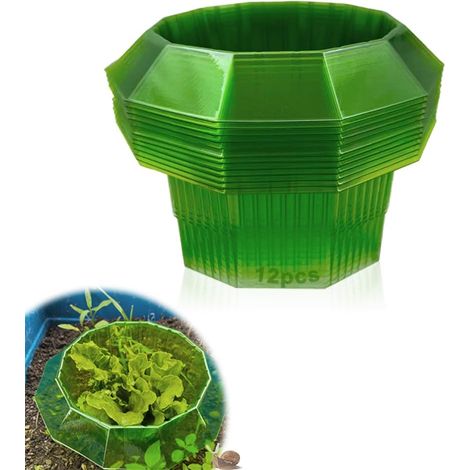 Colliers Anti-Limaces et Escargots,Colliers Anti-Escargots Naturel,Anneaux Anti-Limaces Efficaces pour Salades et Choux,Collier de Protection Plantes Contre Escargots (vert-12) (1/5)