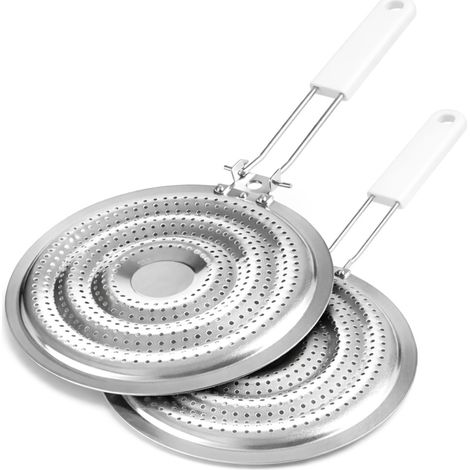 TERRE JARDIN - Difusor de calor gas inox Ø 21 cm lote de 2 con mango aislante