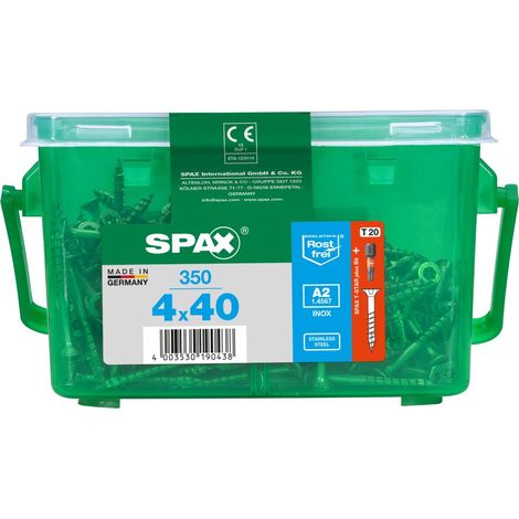 Spax Universalschrauben 4.0 x 40 mm TX 20 - 350 Stück Edelstahl Holzschrauben