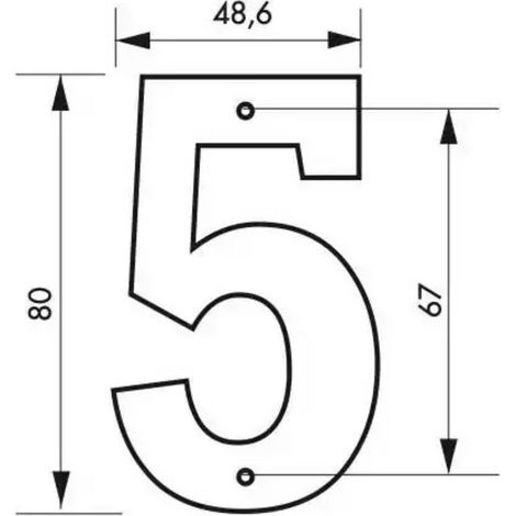 Plaque signalétique chiffre 5 hauteur 80mm noir à visser – Alliage métallique résistant aux intempéries – Fixation facile avec vis incluses (1/5)