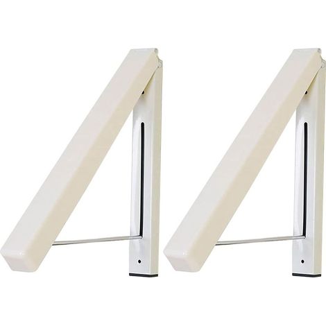2 Paquets Mural Cintre Pliant Rabattable, Porte Cintre Mural, Economiseur d'Espace Crochet Mur Pliable Cintre de Vêtements Mural Manteau Rack de Stockage Organisateur Buanderie Séchoir Rack Hanger (1/5)
