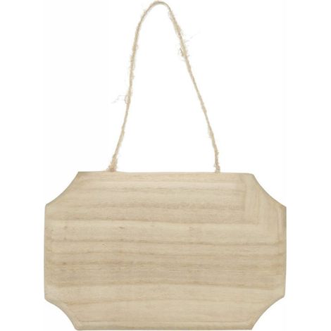 Targhetta in legno 2 pezzi con corda in canapa da appendere targa personalizzabile da decoupage pittura appendino per porta rettangolo 10x15x1 cm (1/4)
