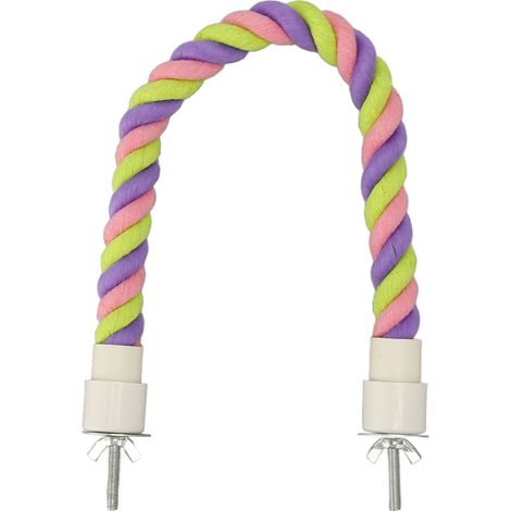 Perchoir en corde pour oiseaux, balançoire colorée amusante, jouets d'escalade en coton pour perruches, calopsittes, perroquets, tourtereaux, perruches, 40cm/15,7 pouces (1/5)