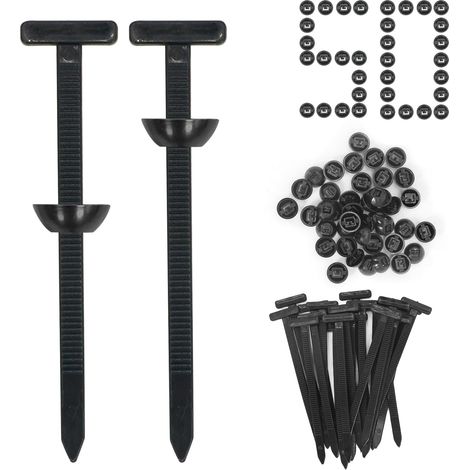 Lot de 50 serre-câbles universels en nylon de 90 mm - Boucle améliorée - Double face - Noir - Pour voiture, moto, maison et industrie (1/5)