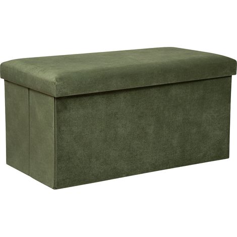 Pouf doppio pieghevole in velluto lilou 76x38cm verde kaki - Atmosphera créateur d'intérieur (1/5)
