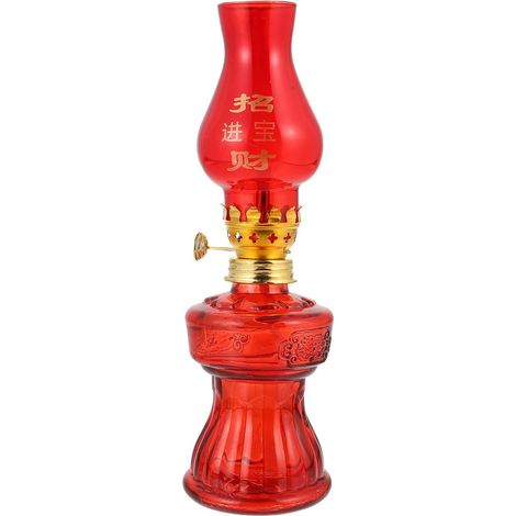 Lampe à Huile Rouge en Verre pour Mariage Lampe à Pétrole Élégante Matériau Composite Facile à Nettoyer Décoration Festive 1pc Cuisine et Cérémonie Plusieurs Styles (1/5)
