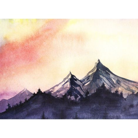 Papier peint panoramique nature original Tapisserie panoramique design montagne pour salon Papier peint panoramique coucher de soleil bureau (1/4)