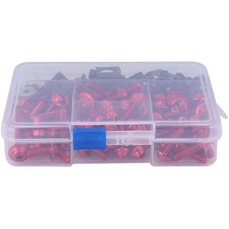 177-teiliges Motorradverkleidungsschrauben-Set, universell M5/M6, passend für Sportmotorräder, rot (1/4)