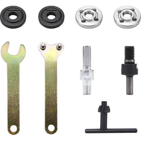 11 Pièces M6/10 Bielle de Meuleuse d'Angle, Mandrin Perceuse Adaptateur, Scie à Chaîne Adaptateur de Mandrin, pour la Coupe du MéTal, la Coupe des Tuiles, le Meulage (1/5)