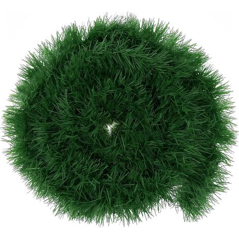 Corona de pino verde de 15 metros, corona navideña artificial de pino para escaleras, uso exterior e interior, decoración navideña para puerta, pared, ventana, chimenea (15 metros) (1/5)