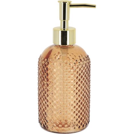 Seifenspender rund glas punktemuster 410 ml - geräuchert - Tendance