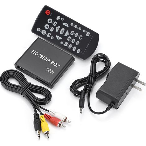 110-240V Lecteur Multimédia Mini Box Full HD 1080P Prise US Support USB Carte MMC RMVB MP3 AVI MKV (1/5)