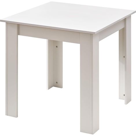 Small Dining Table 75x75cm Square Table High Gloss Table Top Kitchen Table Home Furniture (White) (1/5)