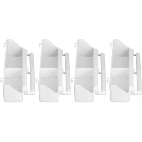 Lot de 4 mangeoires à oiseaux suspendues en plastique robuste – adaptées aux perroquets, pigeons et autres oiseaux domestiques – couleur blanche