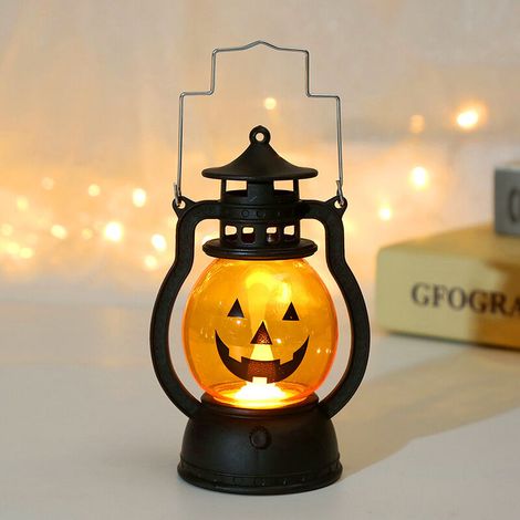 Lumières d'Halloween, lanterne à huile citrouille-lanterne, lanterne électronique portable à LED, décoration d'Halloween pour la maison, le bar, l'école, Halloween（Type A） (1/5)