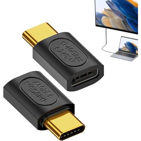 Adaptateur USB-C vers USB-C 8K, adaptateur USB 40 Gbit/s  Adaptateur USB 4.0 8K 40 Gbit/s haute définition pour la charge rapide de tablettes et de téléphones portables : idéal pour le camping, la mai (1/5)