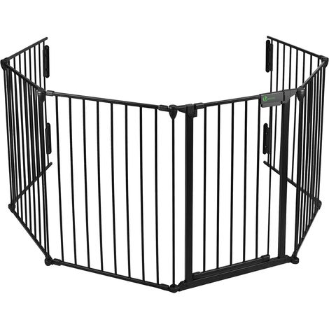 VOUNOT 6 Panel Metal Fire Guard, Hearth Gate, Fire Gate, Fireplace Pet Fence 360cm (1/5)