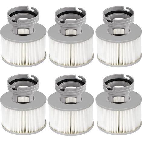 Set of 6 Filters + Adapters for Mspa Inflatable Spas, 7.2cm Screw-on Base, Compatible with Models Before 2021 (1/5)