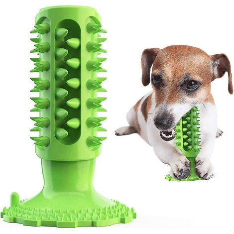 Brosse à dents pour chien, jouet à mâcher, jouet de nettoyage des dents, bâtonnet de brossage en caoutchouc naturel résistant et durable pour chiots de petite et moyenne taille. (1/5)