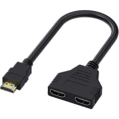 Adaptateur répartiteur HDMI : 1 entrée HDMI, 2 sorties, câble JJ de 30 cm