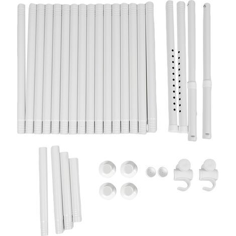 Carbon steel room divider curtain rod, vertical tension for separation, adjustable space divider bracket, matte white (1/5)