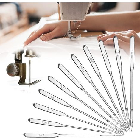 12 aiguilles de machine à coudre, 60 stylos à bille universels robustes, adaptés aux aiguilles de machines à coudre Brother, Janome et Singer, modèles 65/9, 75/11, 80/12, 90/14, 100/16 et 110/18, acc
