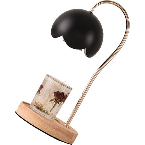 Lampe chauffe-bougie parfumée, diffuseur de cire parfumée, intensité variable, lanterne en métal avec socle en bois, pour chambre à coucher, prise européenne