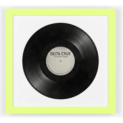 K-Möbel Cadre Vinyle Vert 40x40cm Passe-partout Blanc Bois Massif