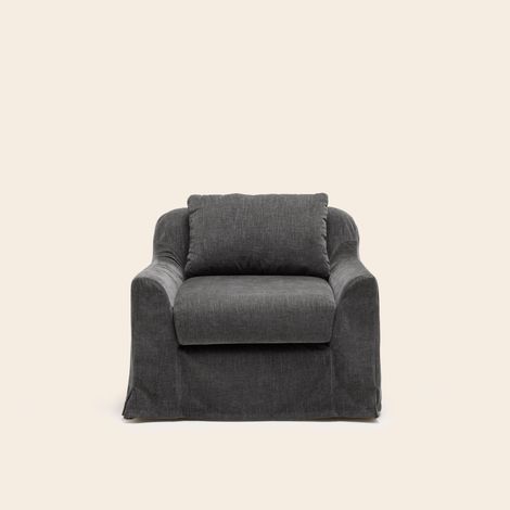 Fauteuil en Revêtement en chenille moelleuse CLARIBEL
