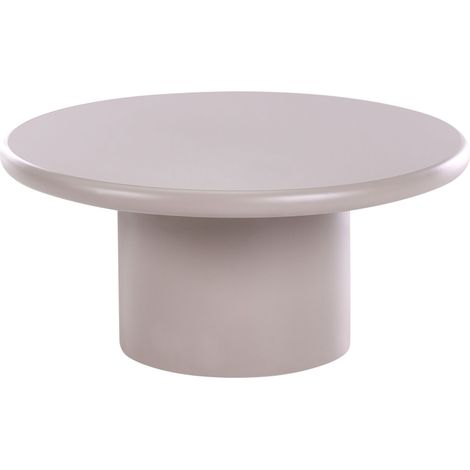Table Basse avec Plateau Rond en MDF Base Design Moderne ø 80 cm Taupe Yukon (1/5)