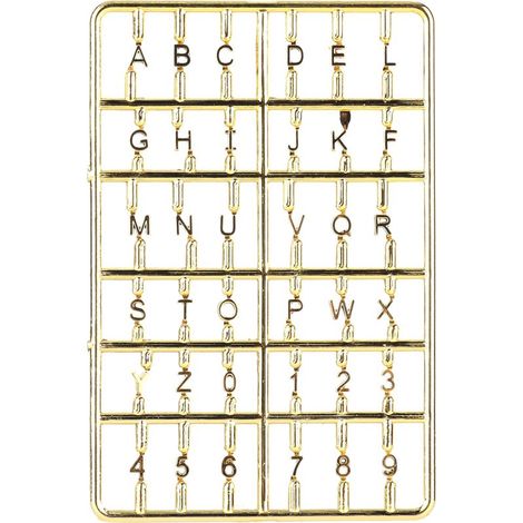 Ensemble de lettres et chiffres pour maison de poupée, échelle 1/12, accessoire de mobilier miniature pour porte d'entrée, couleur or. (1/5)