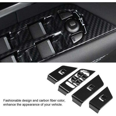 Jeffergarden 4-teiliger Fensterheberschalter-Knopfrahmen aus Kohlefaser für Land Rover Range Rover Evoque 12-17 (1/4)