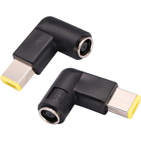 90 Degrés Pointe Adaptateur,Angle Droit DC 7,9mmx5,5mm à Pointe Carrée Adaptateur Convertisseur d'alimentation pour Leonvo ThinkPad T440,X240 Dongle Laptop,d'alimentation Standard (2Pack) (1/5)