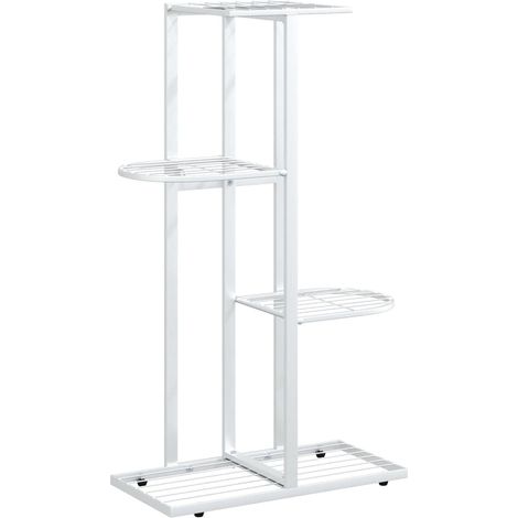 4-Floor Flower Stand 43x22x76 cm White Metal vidaXL