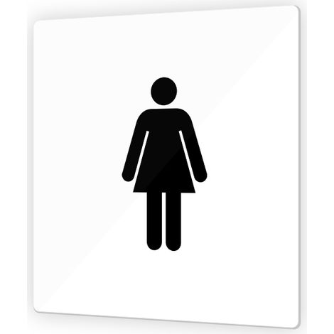 Pictogramme panneau signalétique format 9 x 9 cm en Plexi Picto Noir - Modèle Toilettes Femmes (1/3)