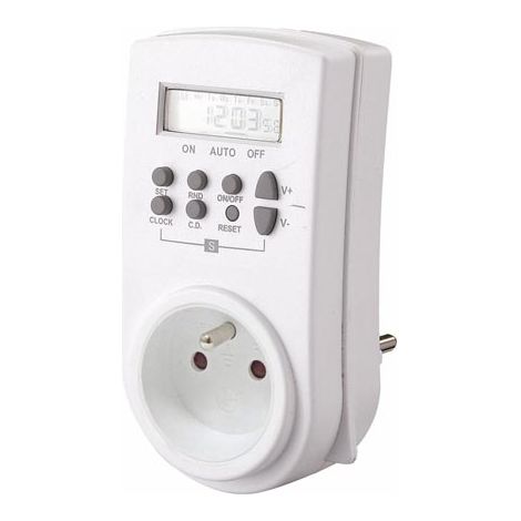 Velleman – Minuteur hebdomadaire numérique 230V 16A – 98 programmes – Alimentation 230V – Type E – E305W3 (1/3)