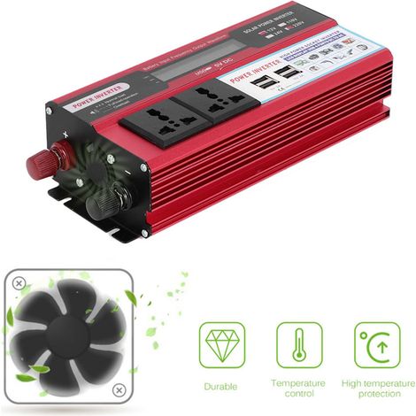 Convertisseur Solaire 750W pour Voiture avec Affichage Numérique et 4 Ports USB (1/5)