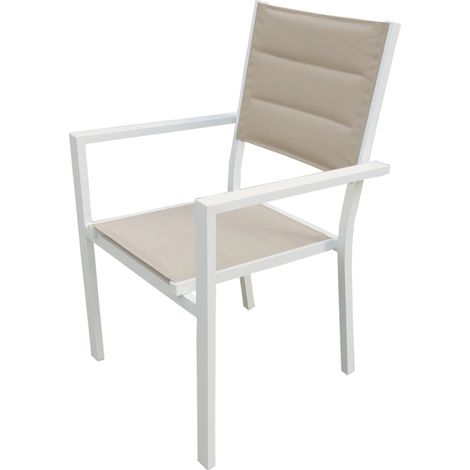 sedia da esterno eurogarden in alluminio e textilene tortora 60x56,5x87 cm